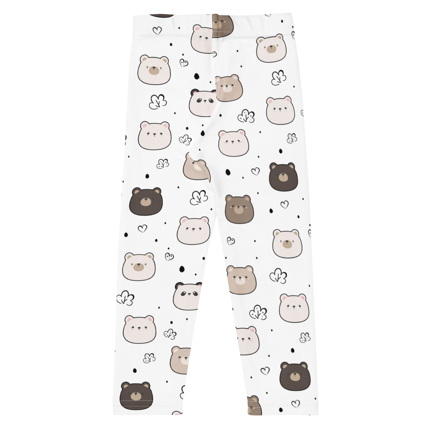 Kids White Bear Face Buttery Soft Leggings