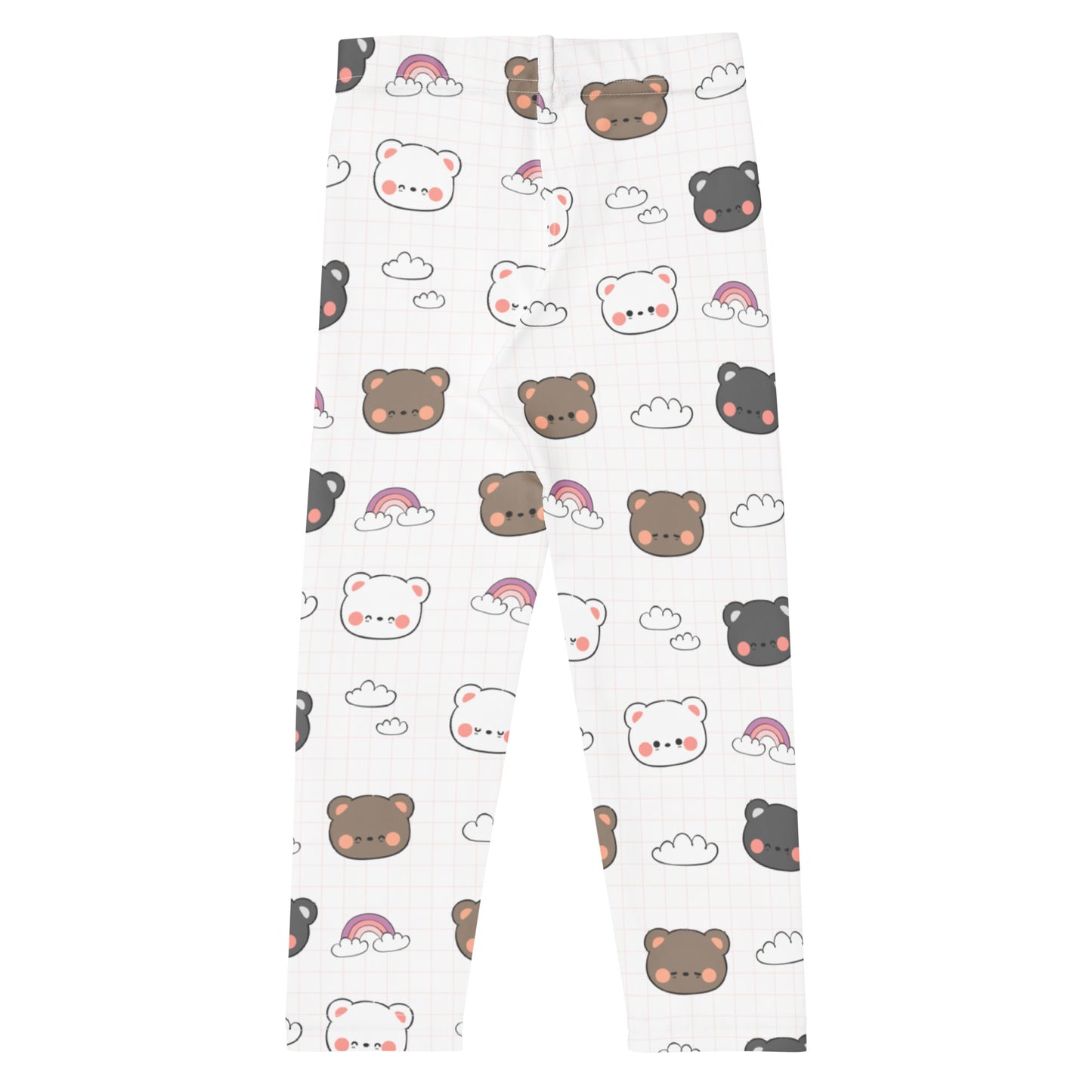 Girls Kawaii Bear Rainbow Buttery Soft Leggings