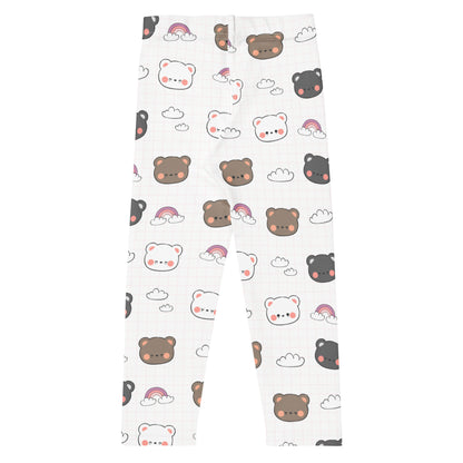 Girls Kawaii Bear Rainbow Buttery Soft Leggings