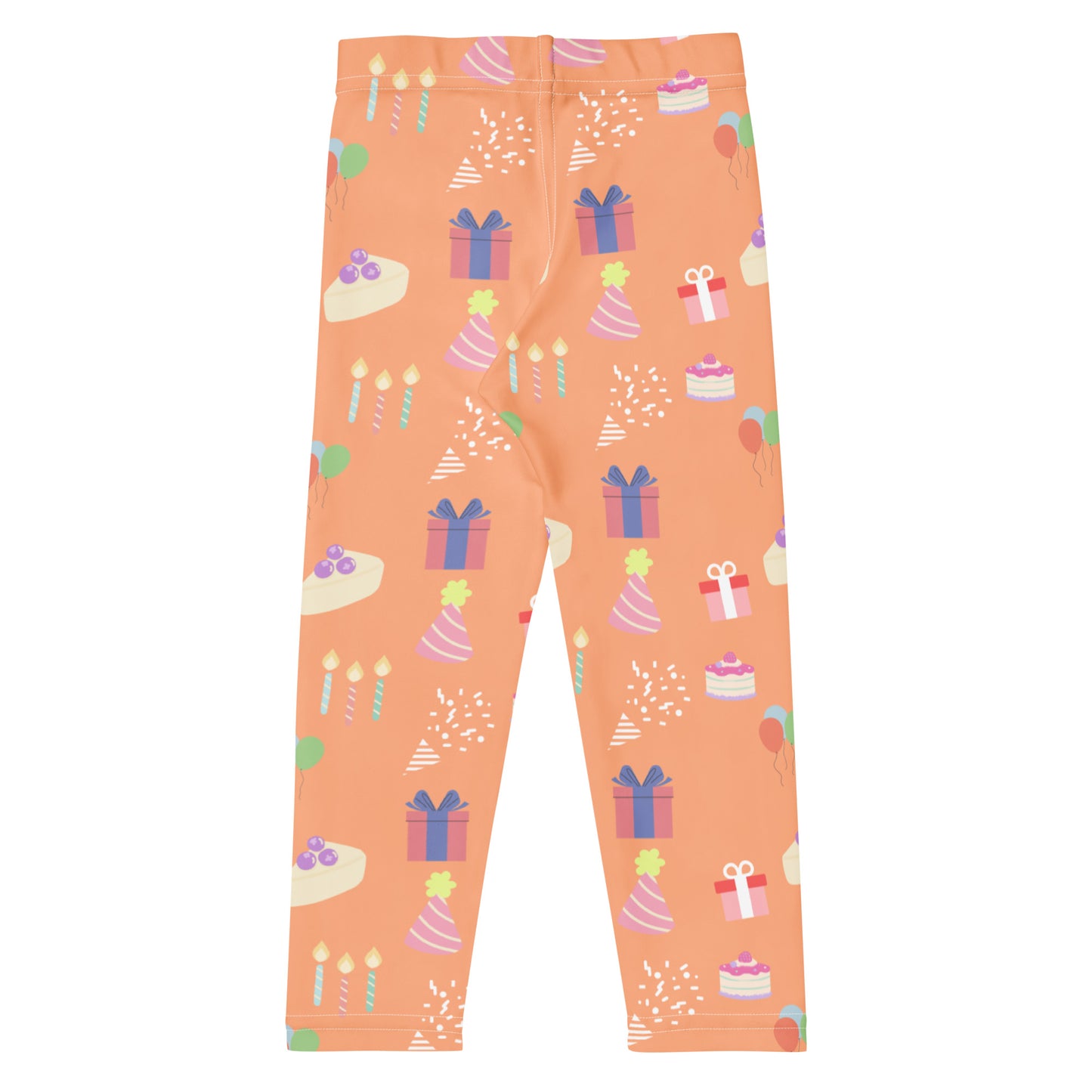Kids Orange Birthday Pattern Buttery Soft Leggings