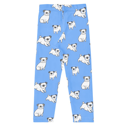 Kids Blue Pug Buttery Soft Leggings