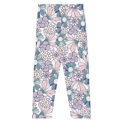 Girls Pastel Purple Floral Buttery Soft Leggings