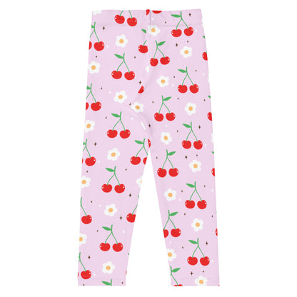 Girls Pink Cherry Buttery Soft Leggings