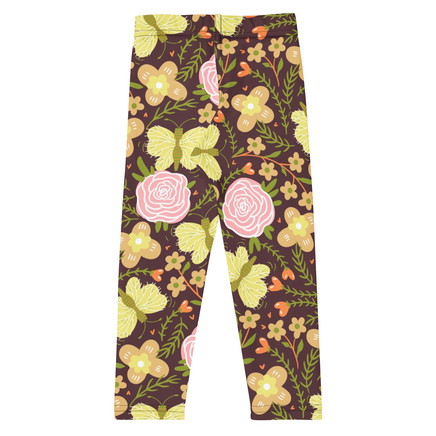 Girls Brown Floral Buttery Soft Leggings