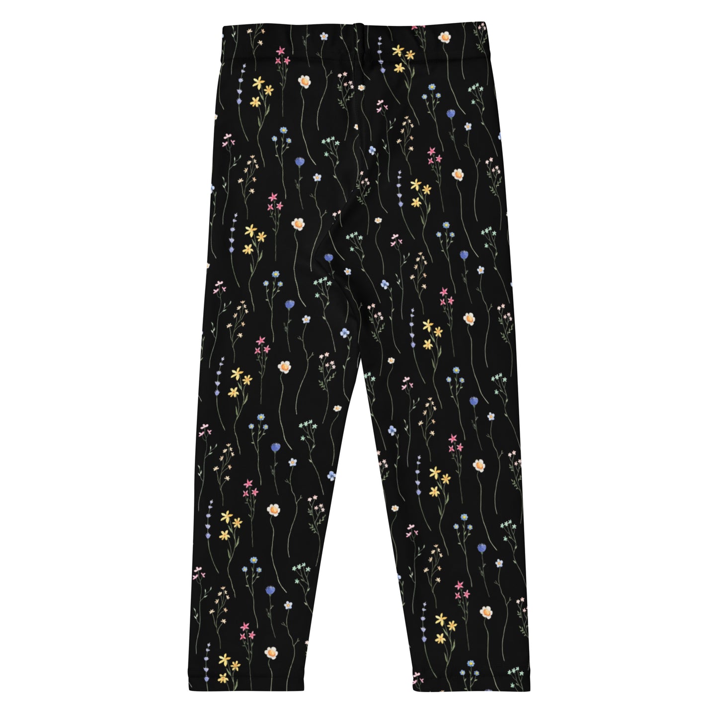 Girls Black Wildflower Buttery Soft Leggings