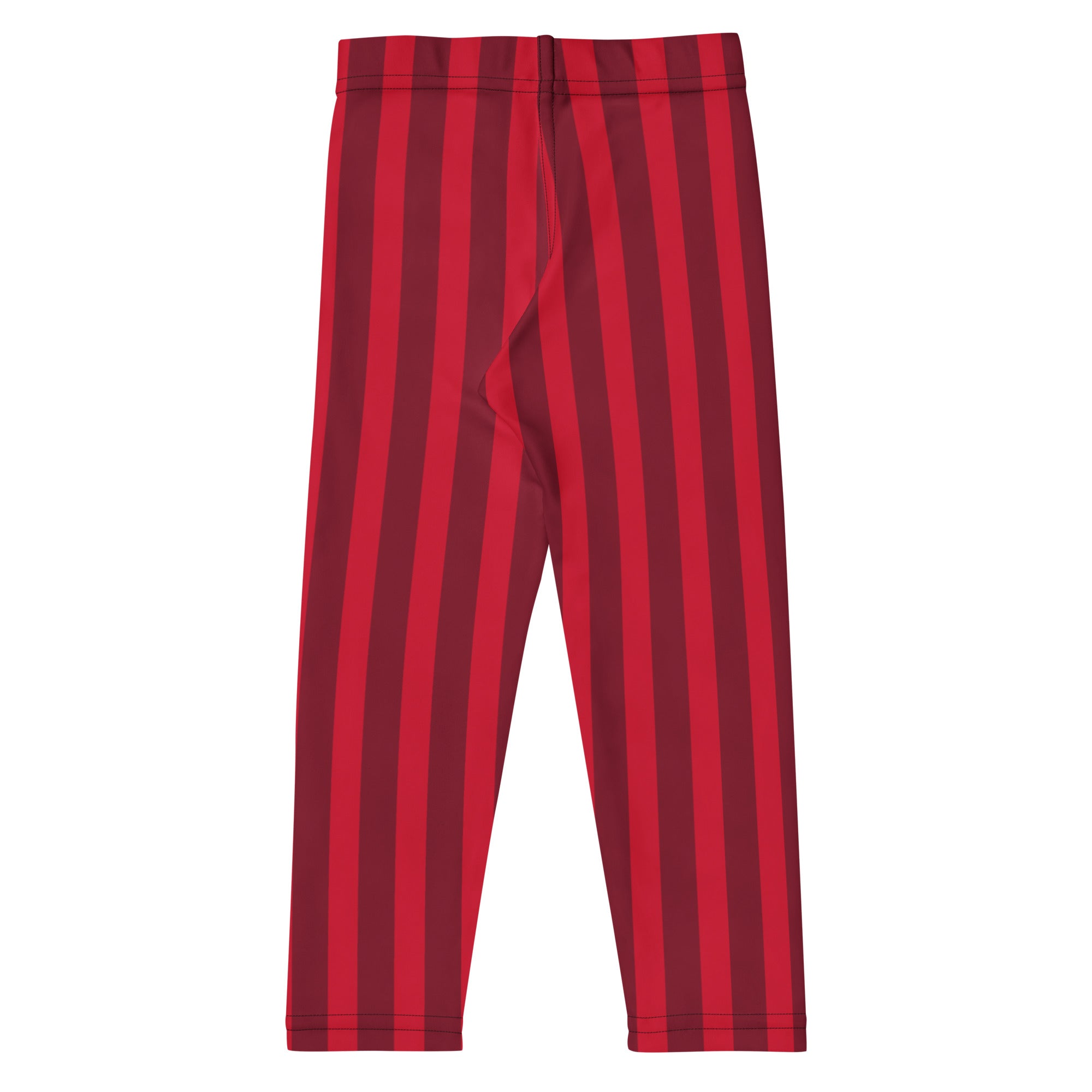 Girls red and maroon striped buttery soft leggings perfect for Christmas and holiday wear