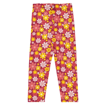 Girls Red Floral Buttery Soft Leggings