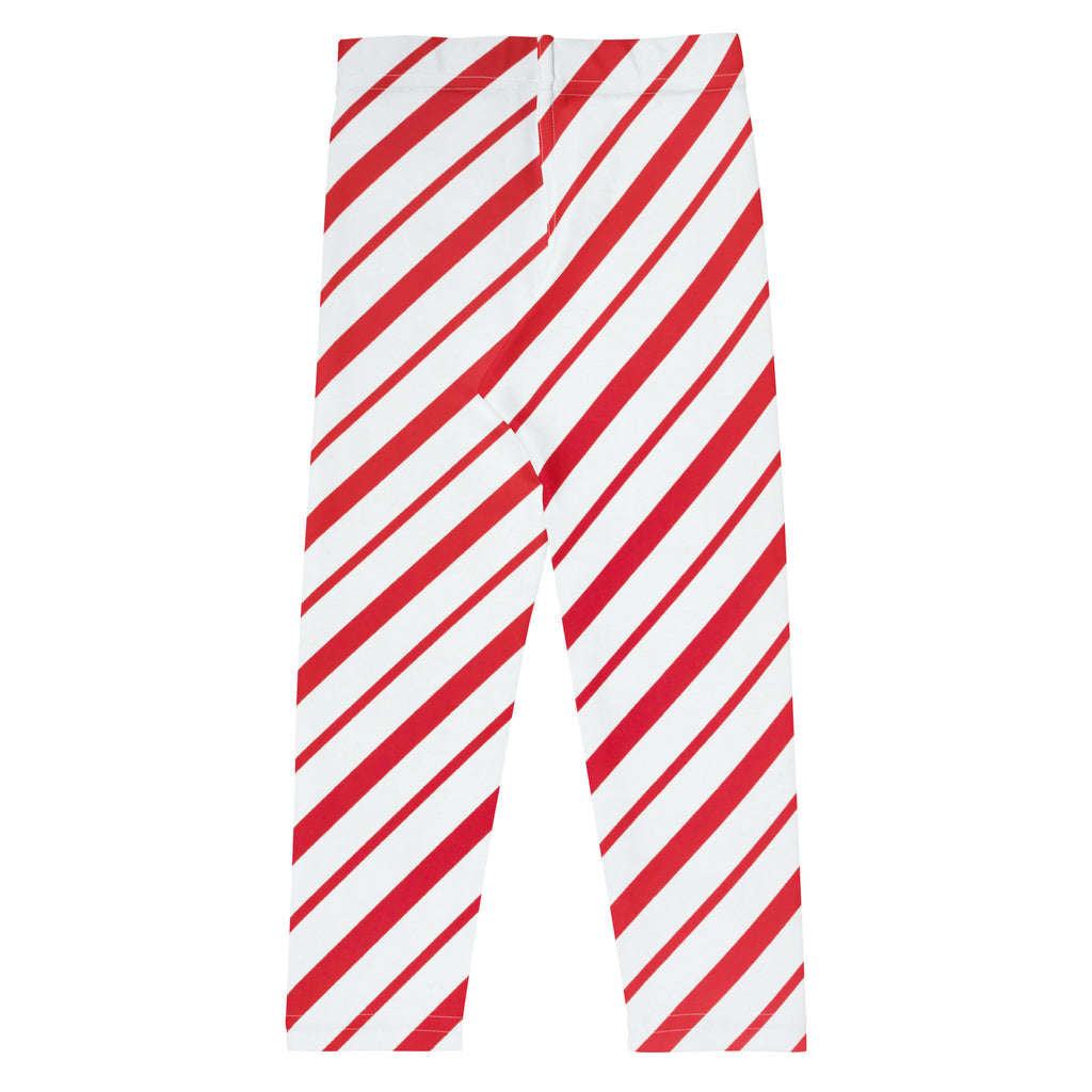 Kids Red Candy Cane Stripe Buttery Soft Leggings