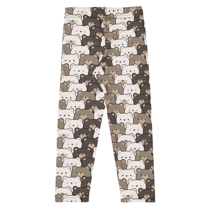 Kids Brown Bear Print Buttery Soft Leggings