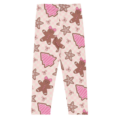 Girls Pink Gingerbread Christmas Buttery Soft Leggings