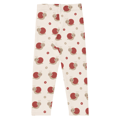 Girls Red Snail Buttery Soft Leggings