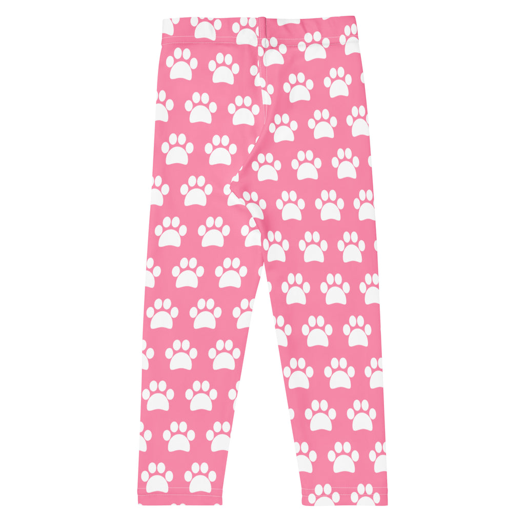 Girls Pink Paw Print Buttery Soft Leggings