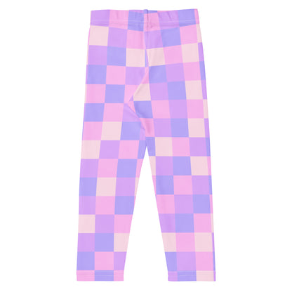 Girls Purple Checkered Buttery Soft Leggings