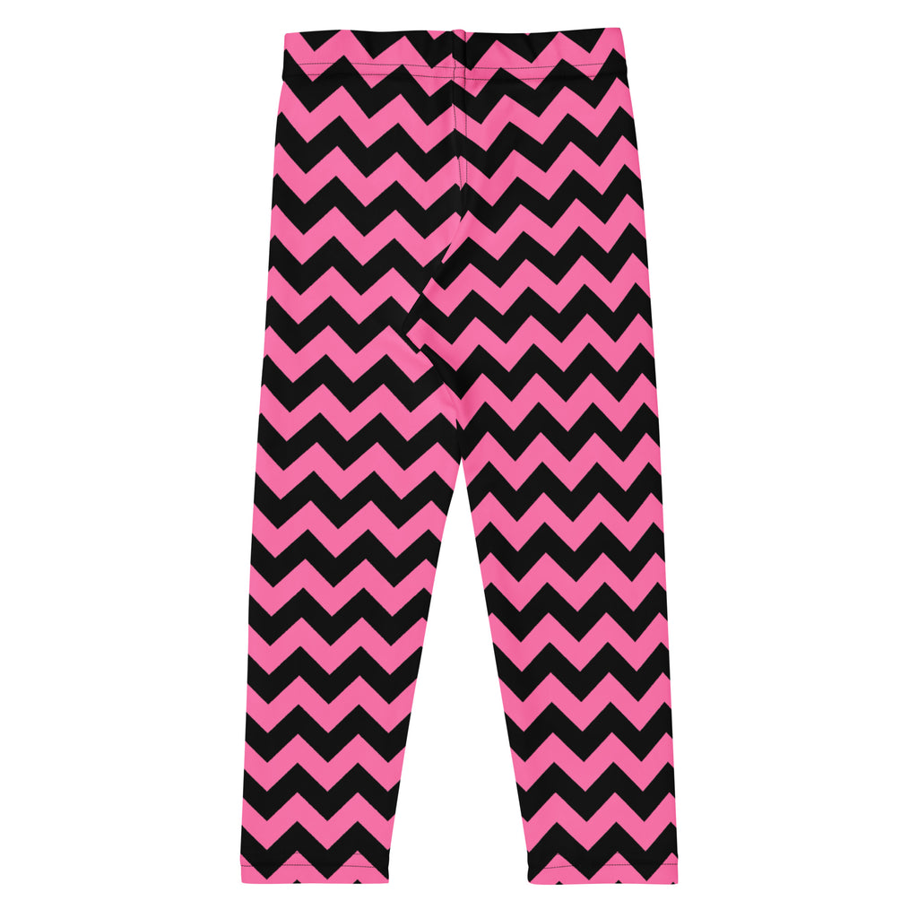 Girls Pink Chevron Leggings - Warm, Buttery Soft & Stretchy