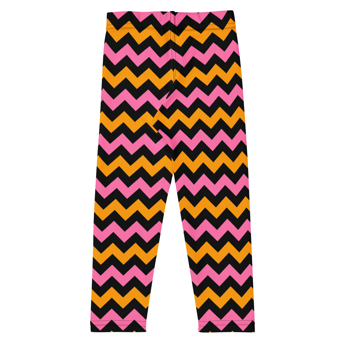 Girls Pink, Orange, & Black Chevron Halloween Leggings - Warm, Buttery Soft & Stretchy