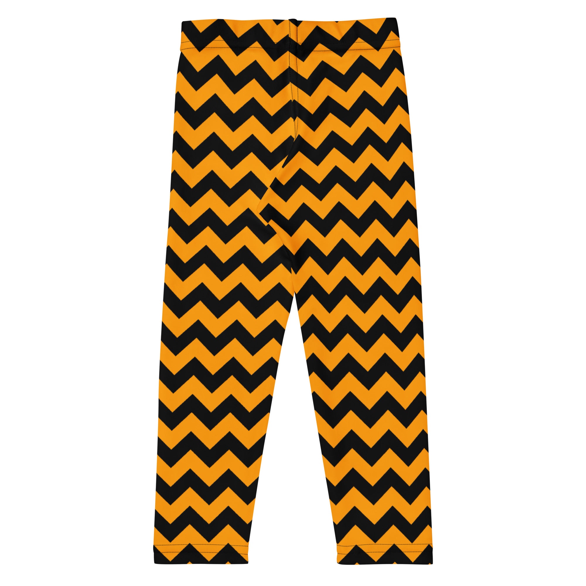 Girls Orange Chevron Halloween Leggings - Warm, Buttery Soft & Stretchy