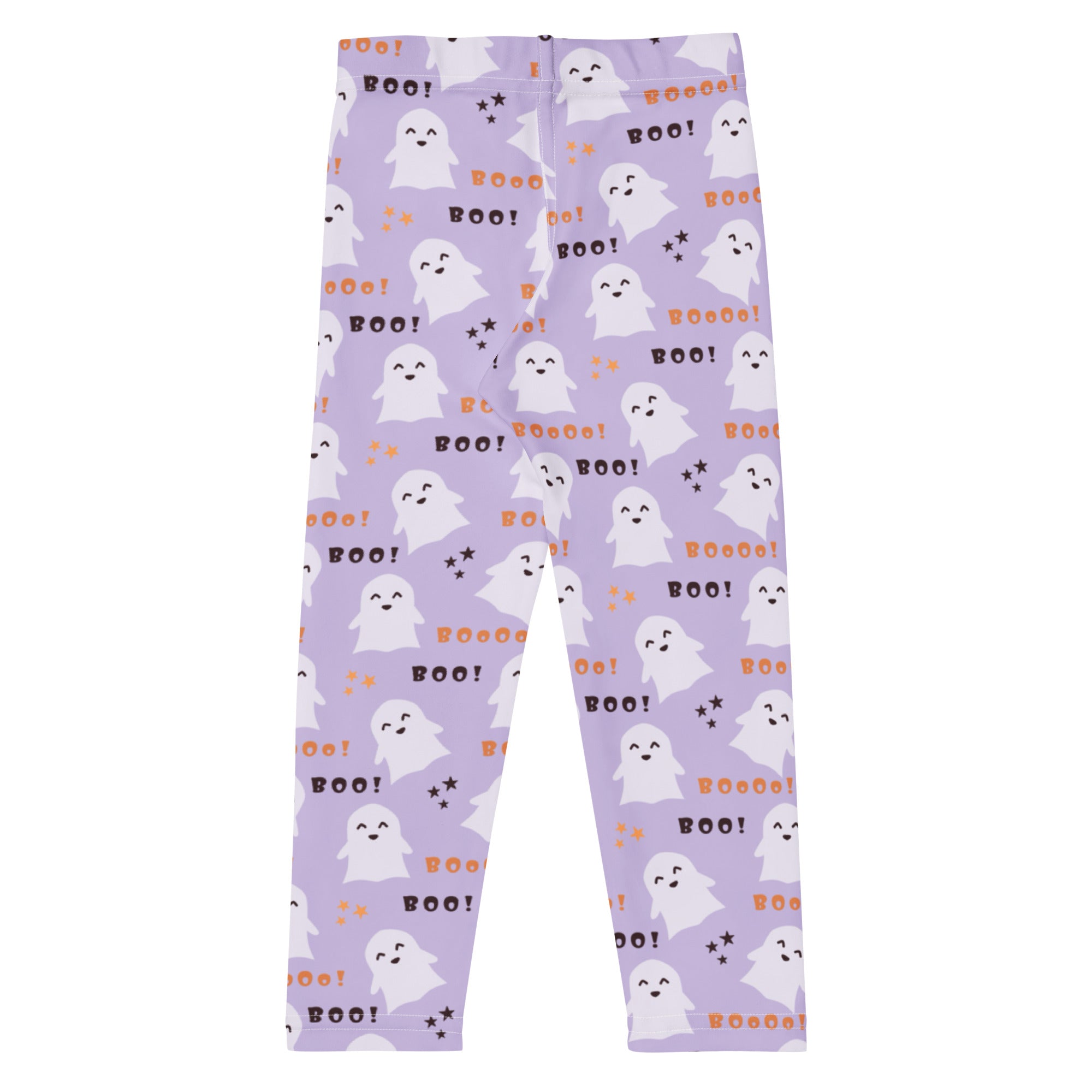 Girls Purple Ghost Halloween Leggings - Warm, Buttery Soft & Stretchy
