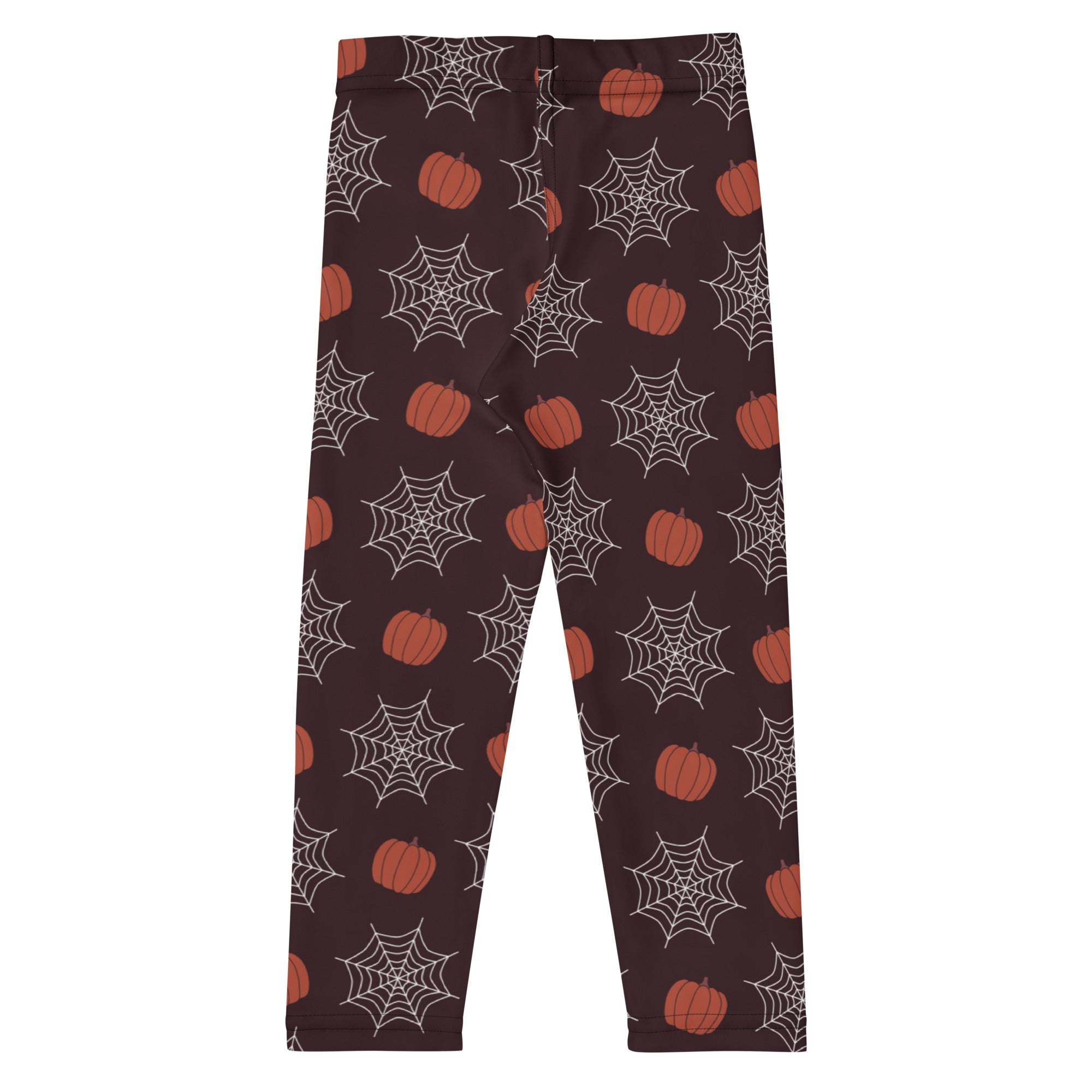 Girls Pumpkin Spiderweb Halloween Leggings - Warm, Buttery Soft & Stretchy