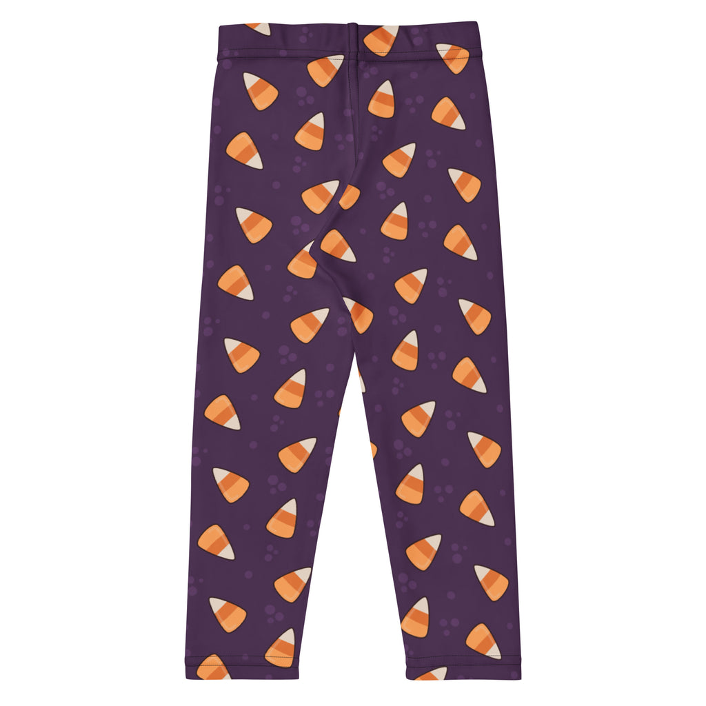 Girls Purple Candy Corn Leggings - Warm, Buttery Soft & Stretchy