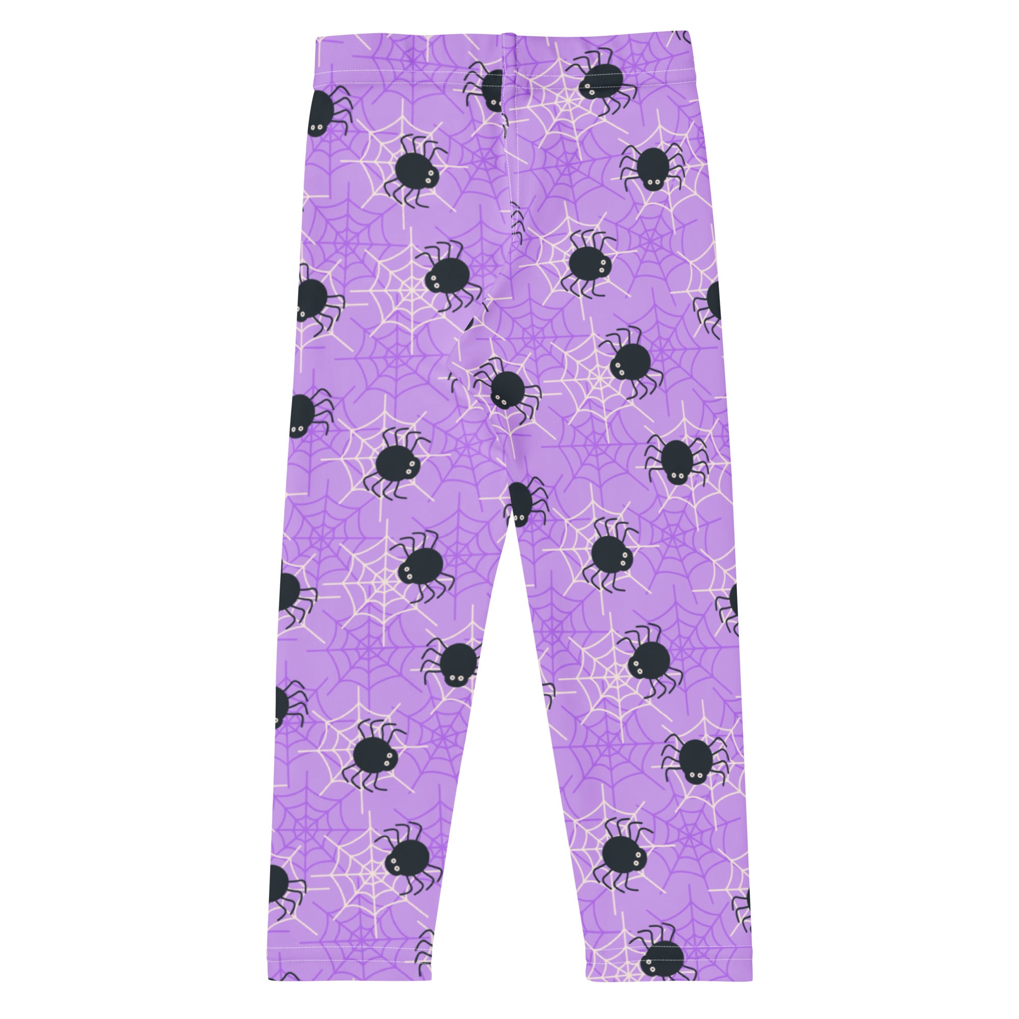 Girls Purple Spider Web Halloween Leggings - Warm, Buttery Soft & Stretchy