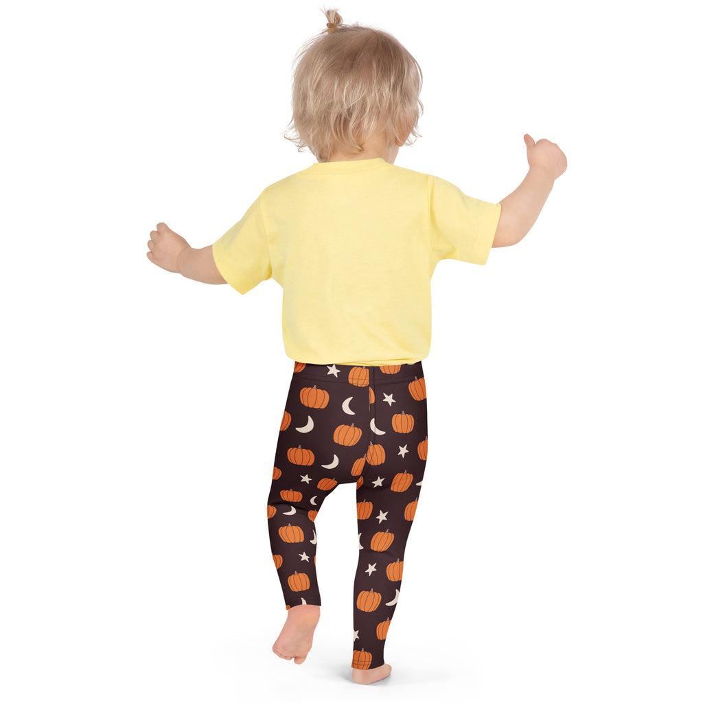 Girls Pumpkin Moon Leggings - Warm, Buttery Soft & Stretchy