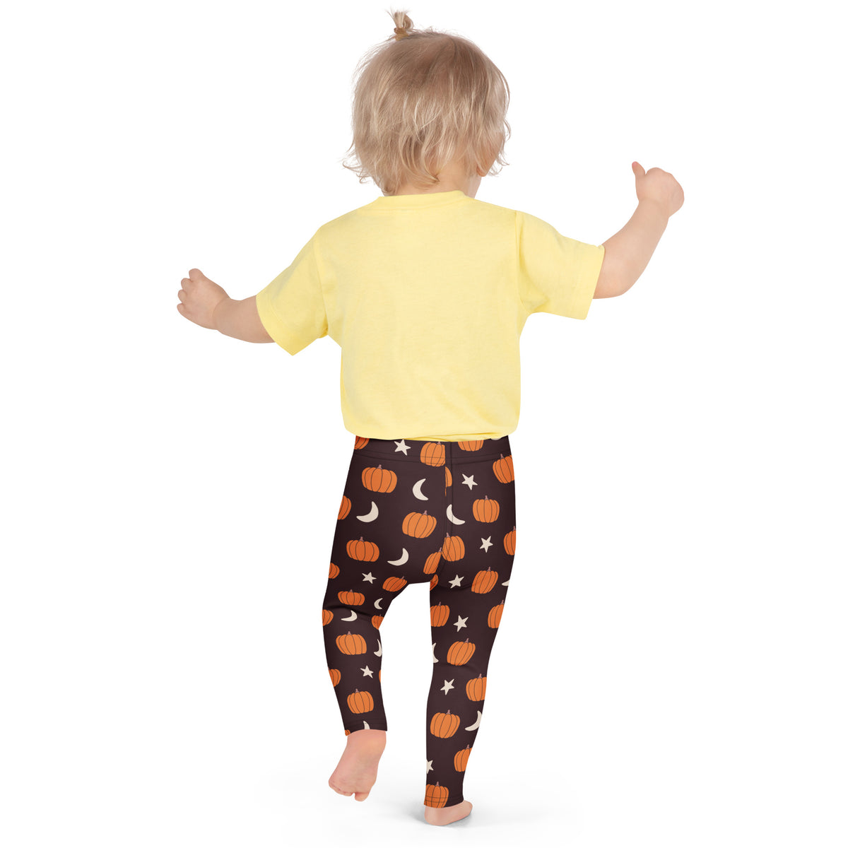 Girls Pumpkin Moon Leggings - Warm, Buttery Soft & Stretchy