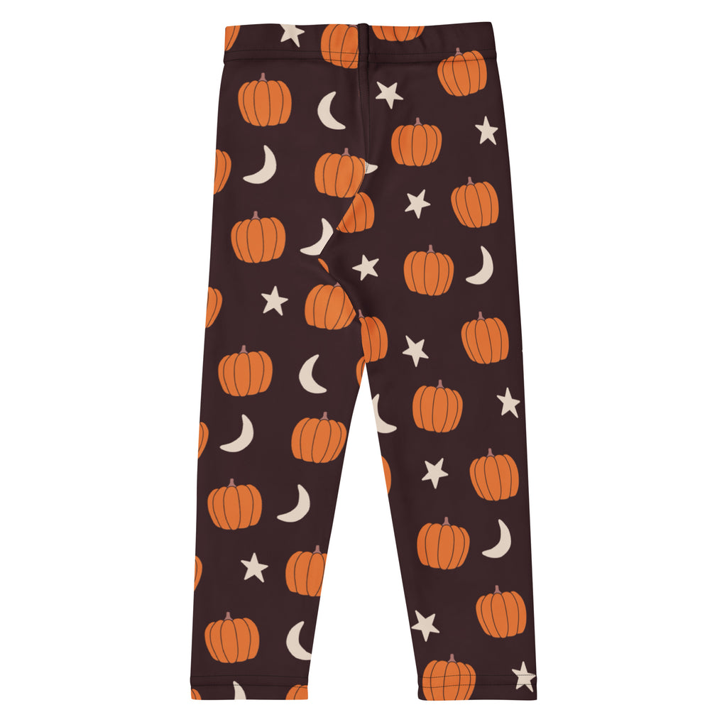 Girls Pumpkin Moon Leggings - Warm, Buttery Soft & Stretchy