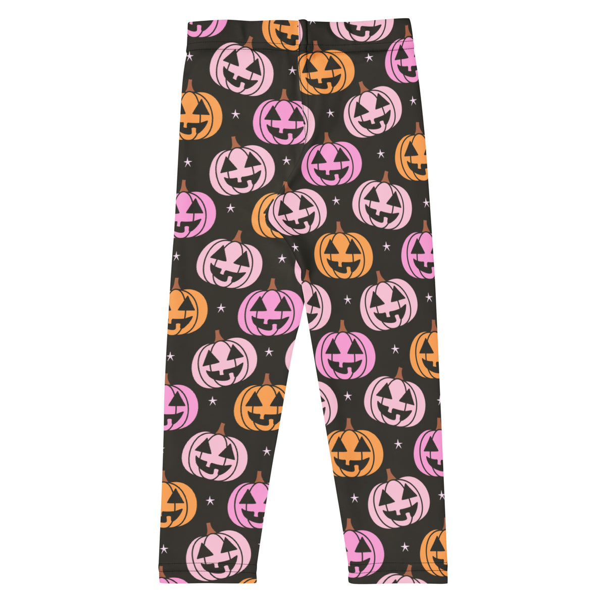 Girls Pink Jack O Lantern Pumpkin Patch Leggings - Warm, Buttery Soft & Stretchy