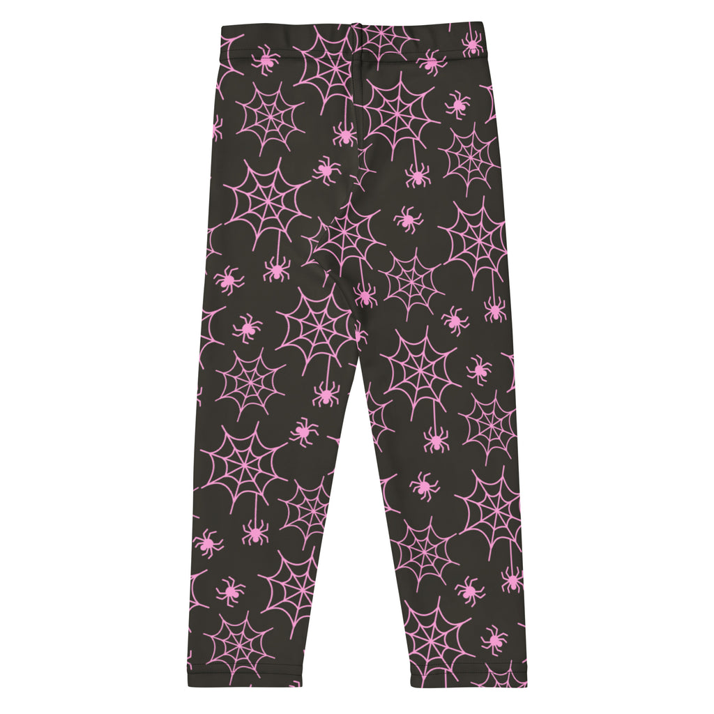 Girls Pink Spider Web Leggings - Warm, Buttery Soft & Stretchy