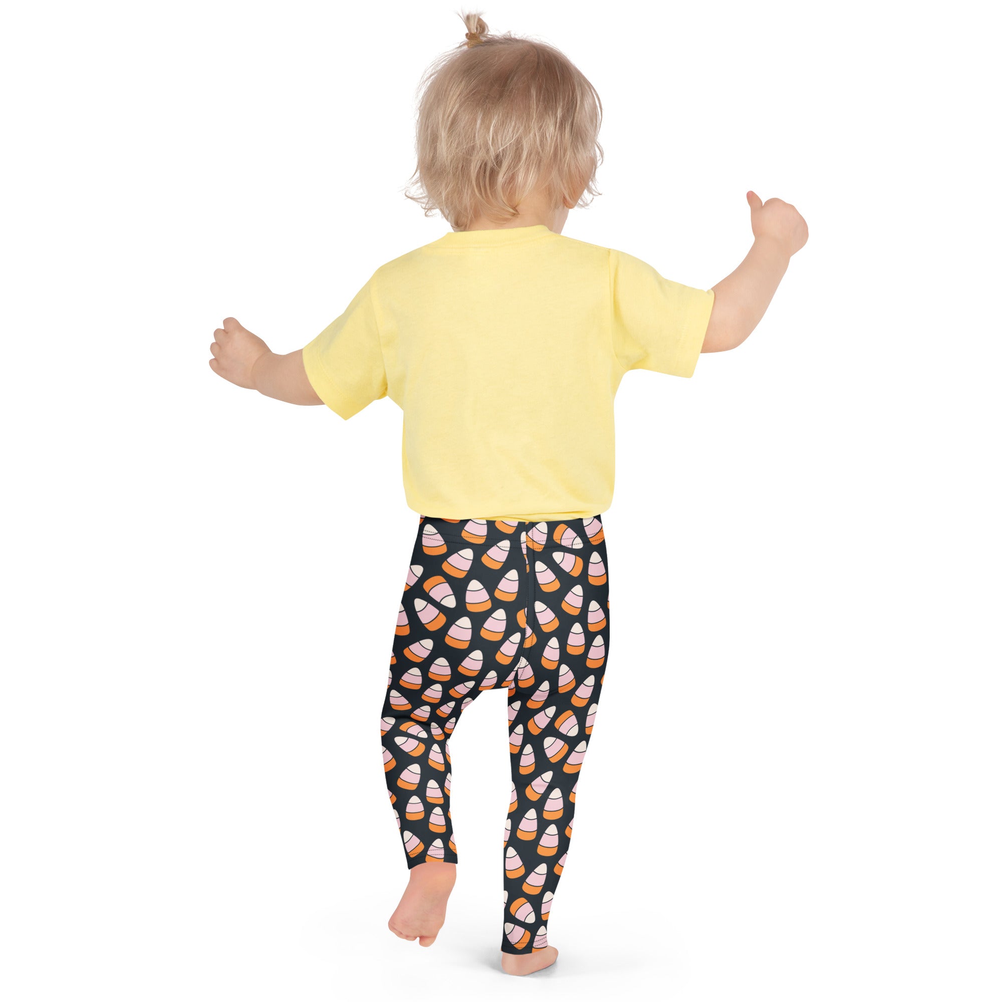 Girls Pink & Orange Candy Corn Leggings - Warm, Buttery Soft & Stretchy