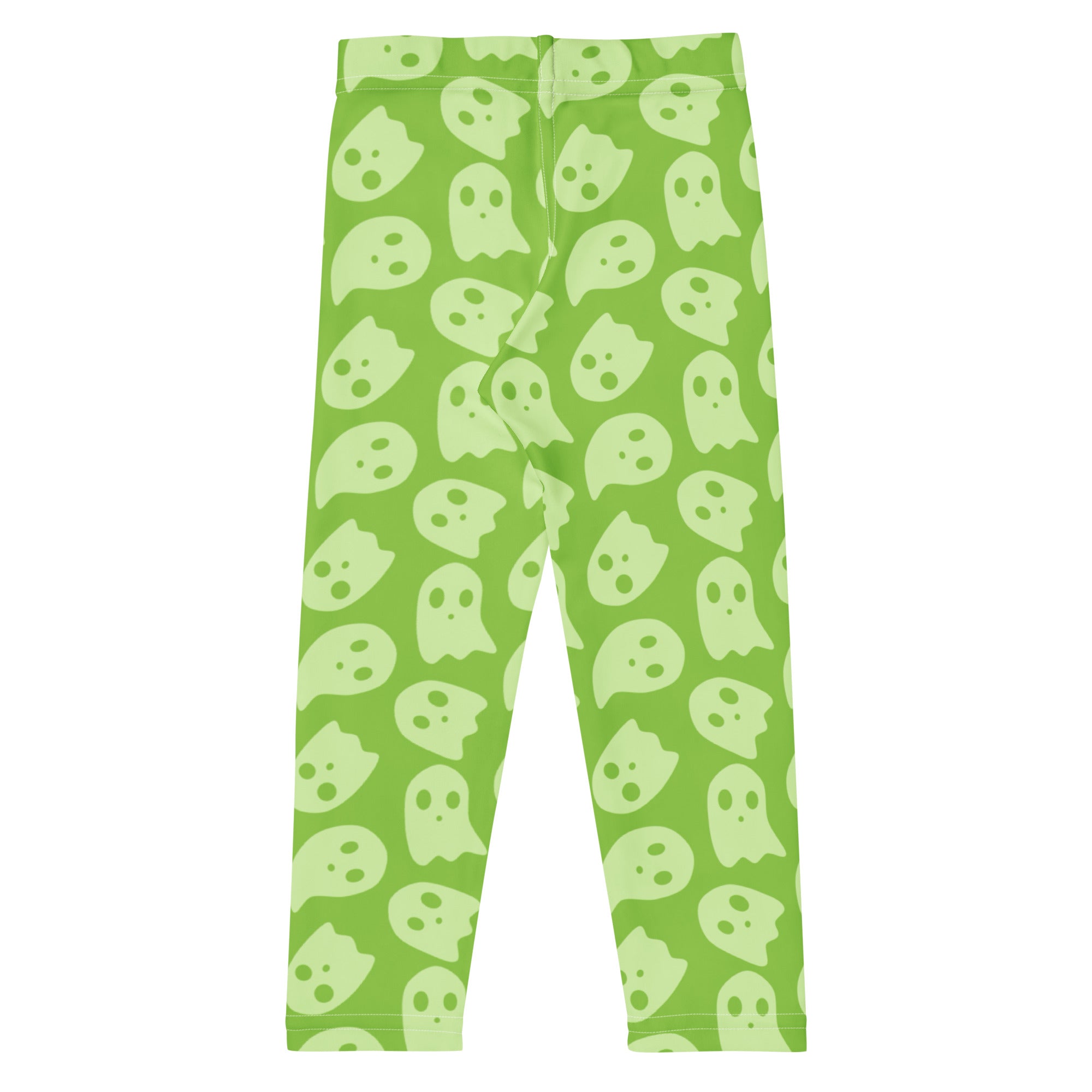 Girls Green Ghost Halloween Leggings - Warm, Buttery Soft & Stretchy