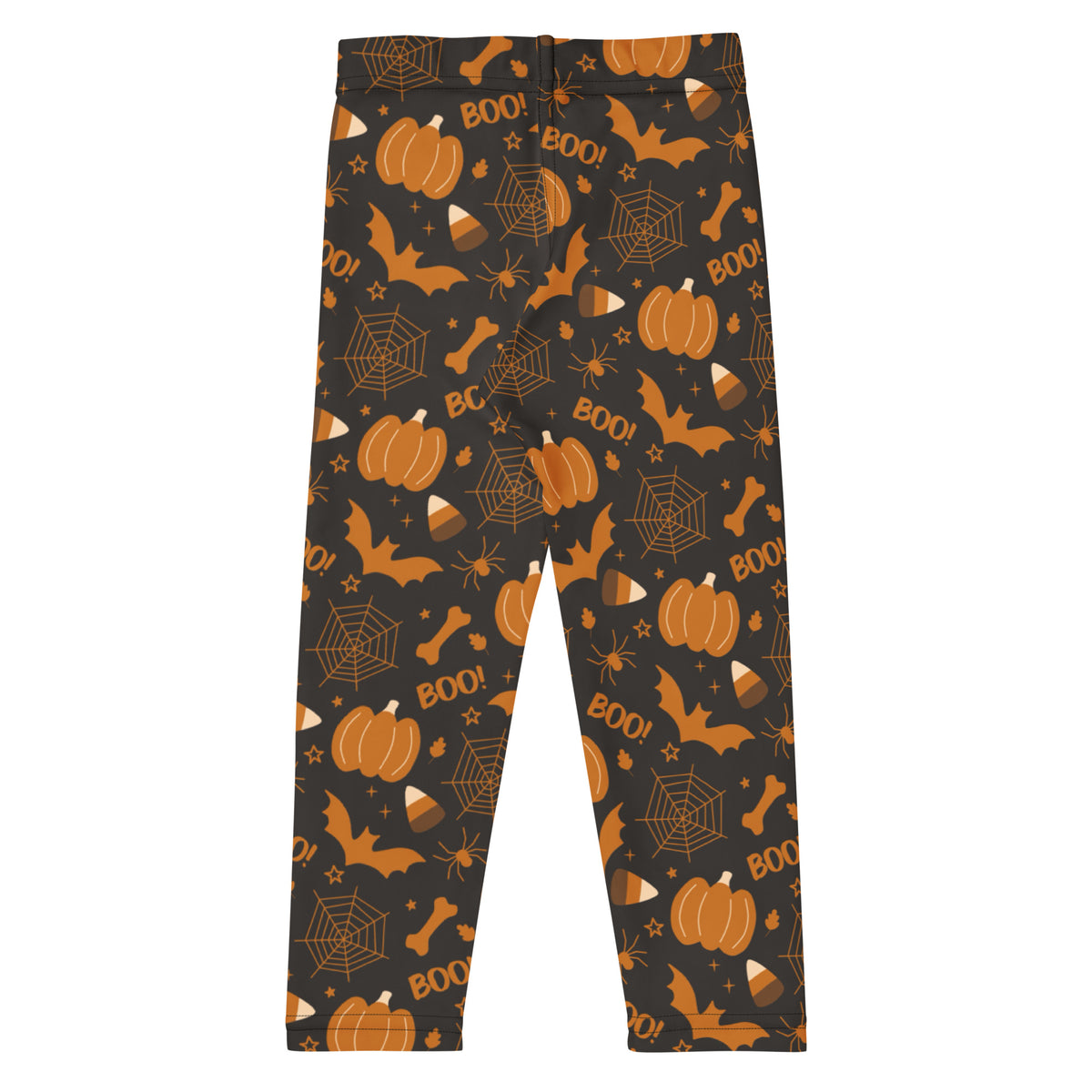 Girls Dark Orange Spooky Halloween Leggings - Warm, Buttery Soft & Stretchy