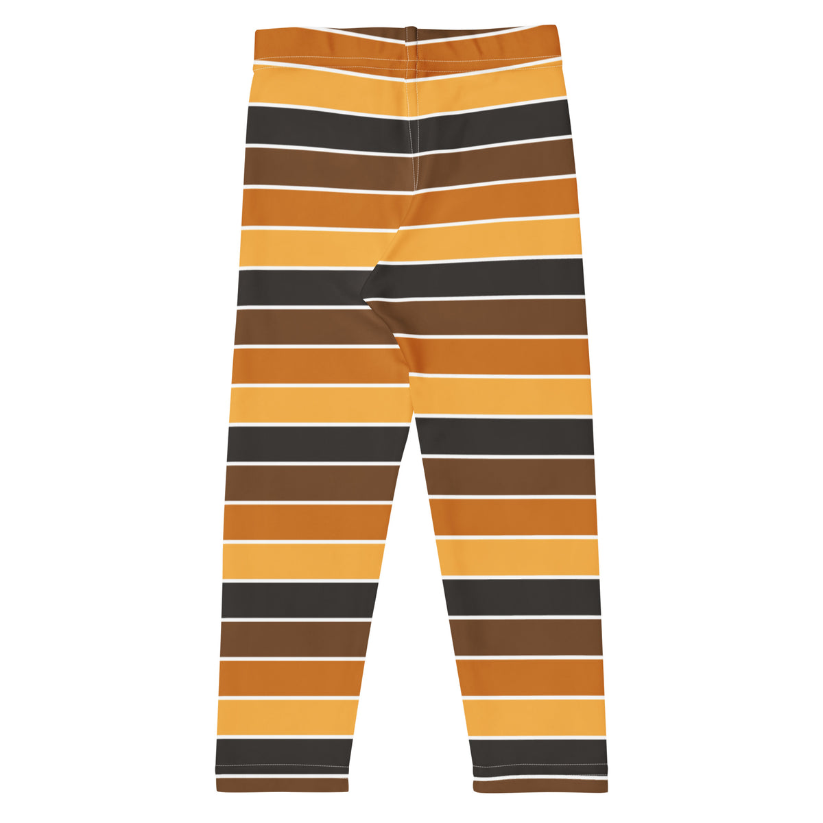 Girls Orange & Brown Striped Autumn Leggings - Warm, Buttery Soft & Stretchy