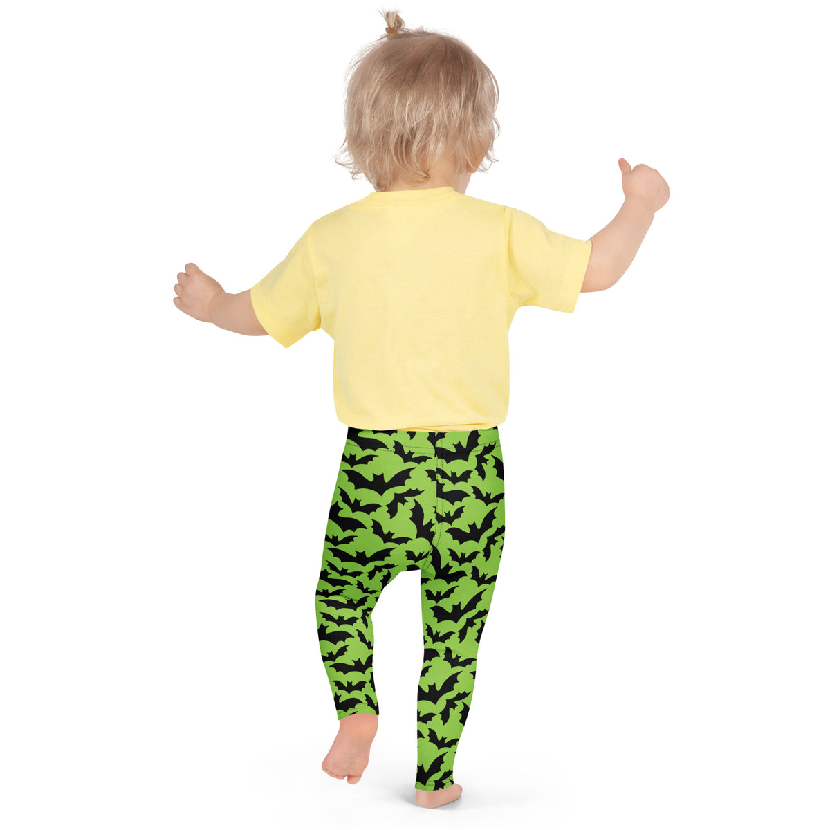 Girls Green Bat Leggings - Warm, Buttery Soft & Stretchy