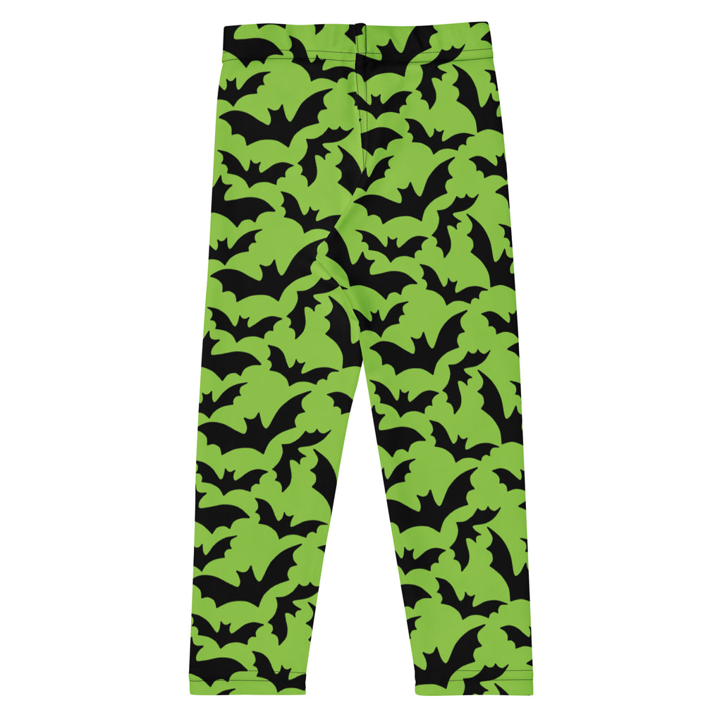 Girls Green Bat Leggings - Warm, Buttery Soft & Stretchy