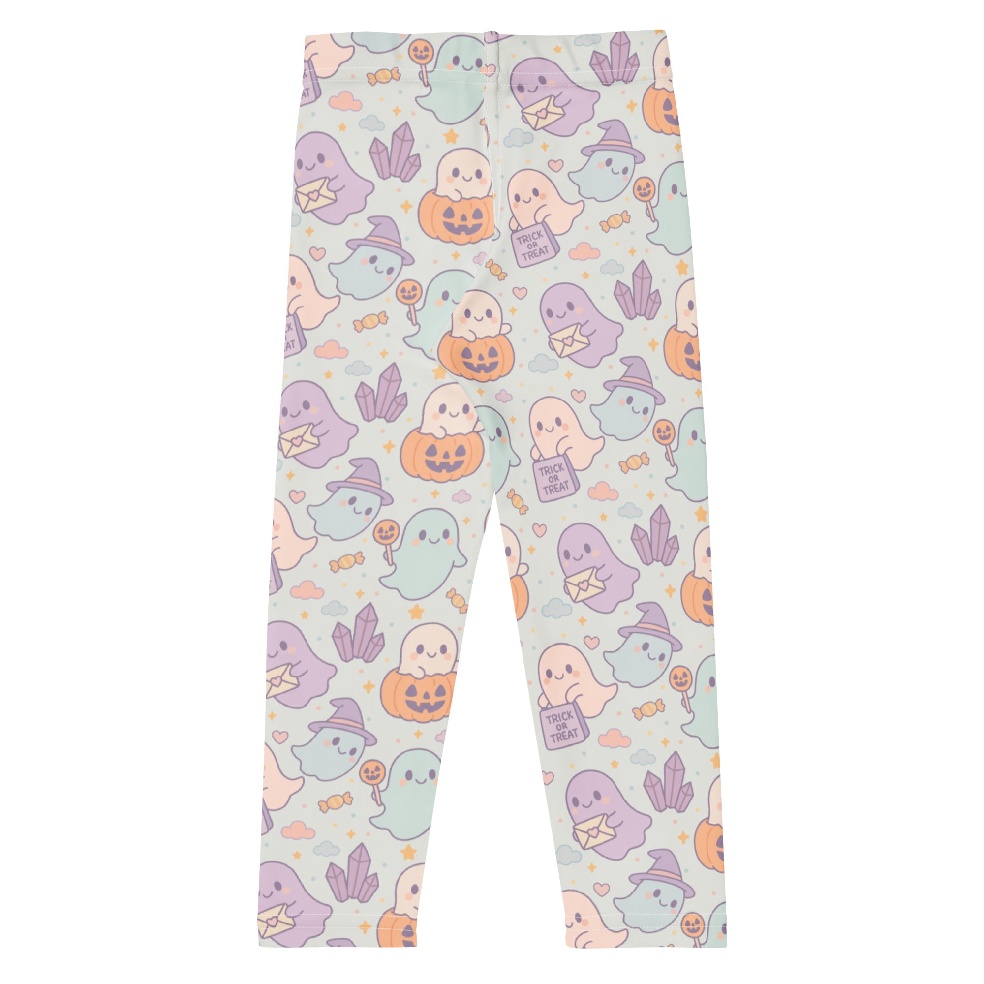 Girls Cute Ghost Halloween Leggings - Warm, Buttery Soft & Stretchy