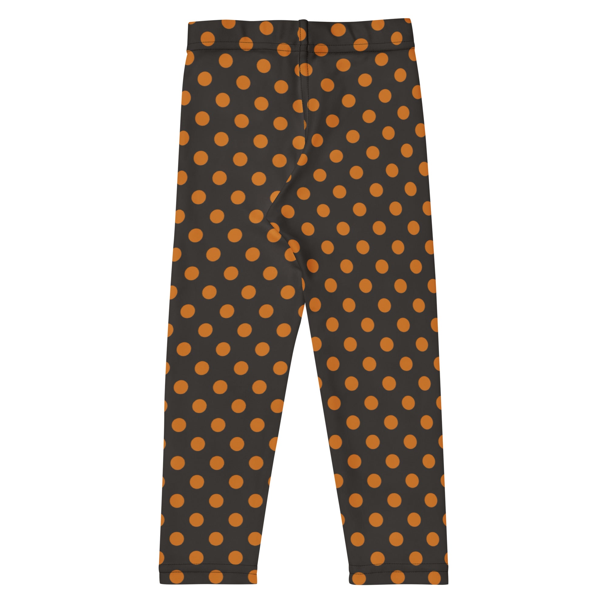 Girls Orange & Brown Halloween Polka Dot Leggings - Warm, Buttery Soft & Stretchy