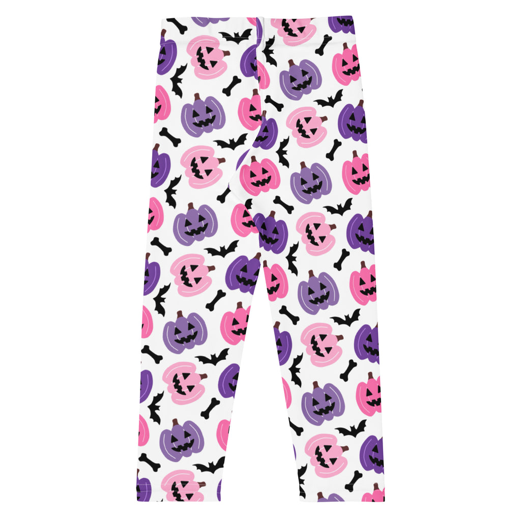 Girls Pink & Purple Pumpkin Leggings - Warm, Buttery Soft & Stretchy