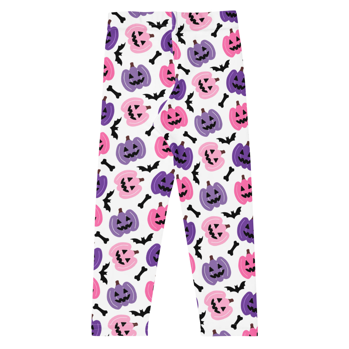 Girls Pink & Purple Pumpkin Leggings - Warm, Buttery Soft & Stretchy