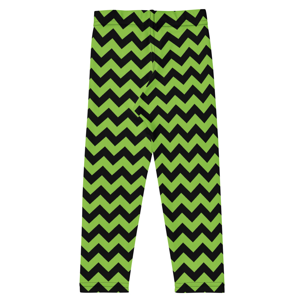 Girls Green Chevron Halloween Leggings - Warm, Buttery Soft & Stretchy