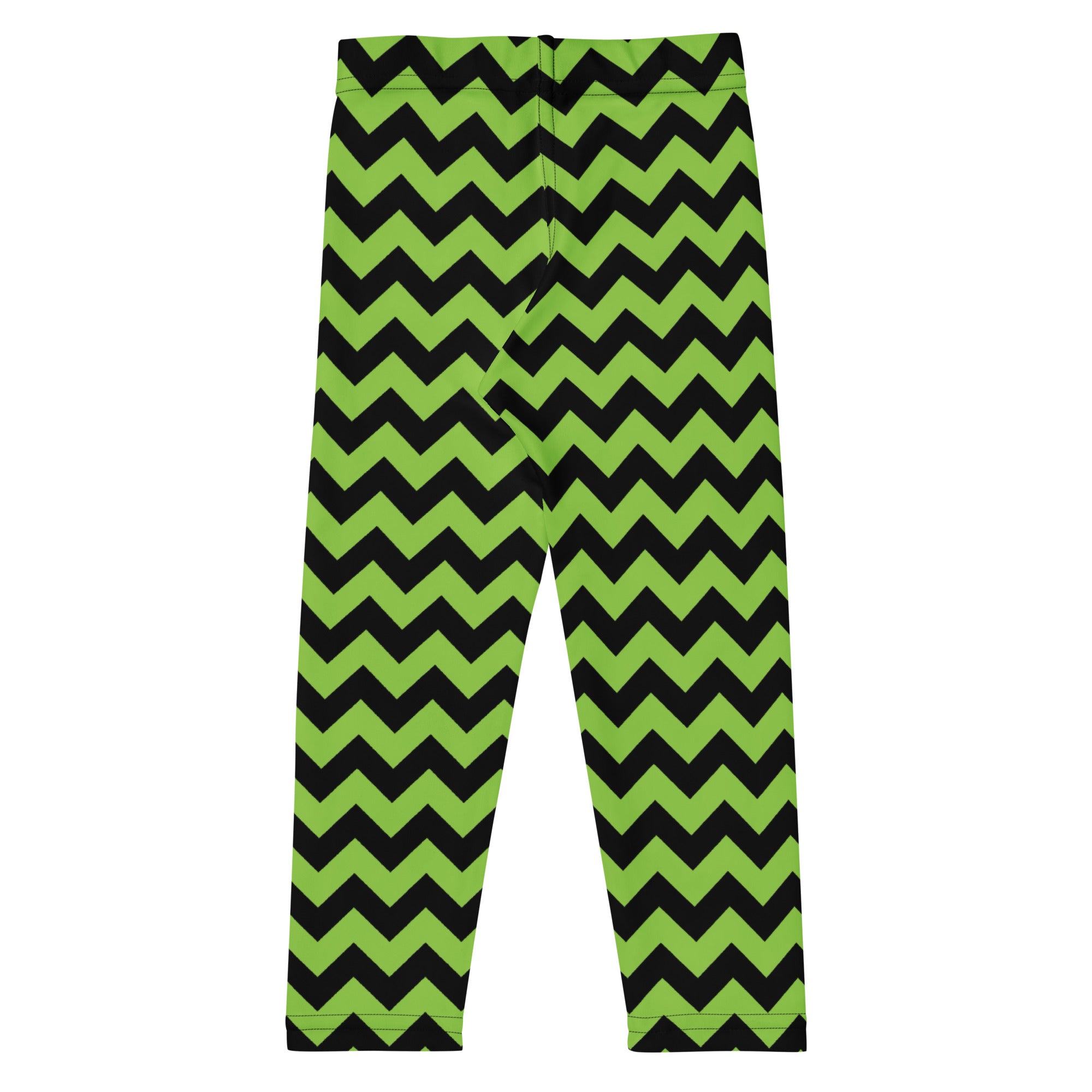 Girls Green Chevron Halloween Leggings - Warm, Buttery Soft & Stretchy