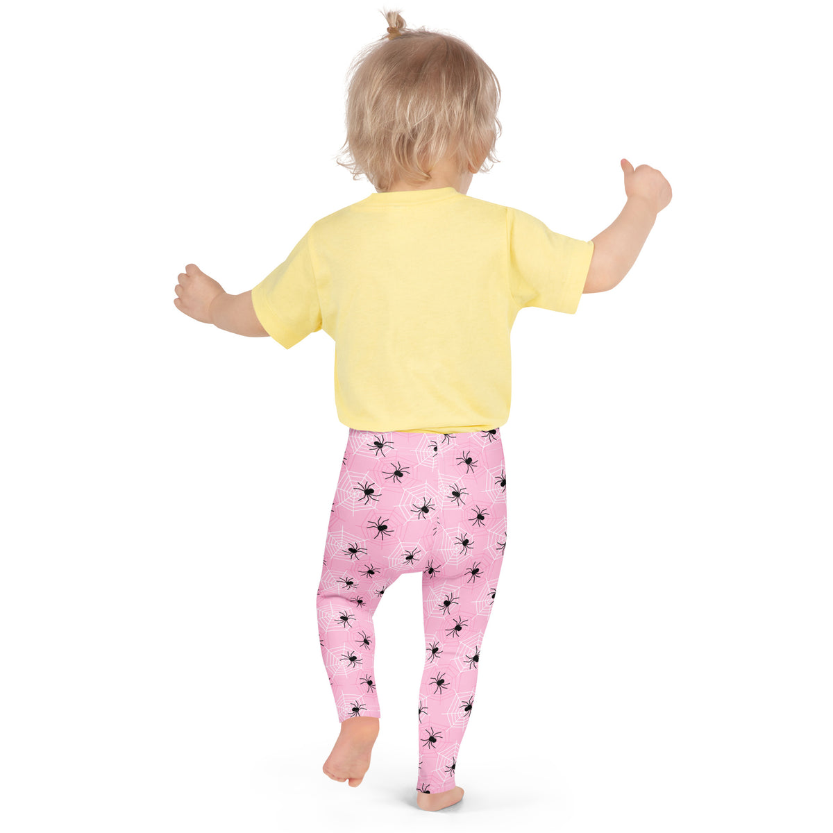 Girls Pink Spider Web Halloween Leggings - Warm, Buttery Soft & Stretchy
