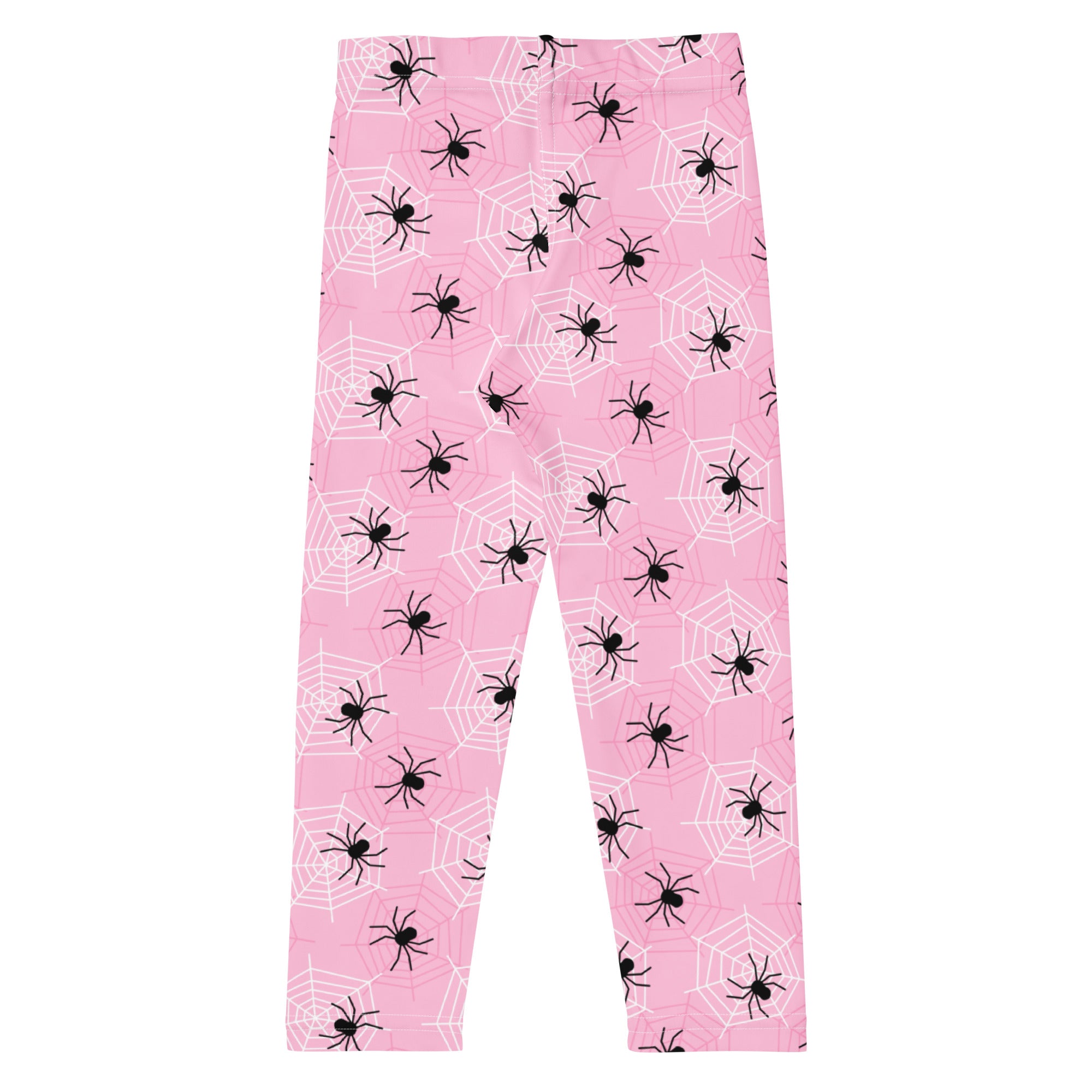 Girls Pink Spider Web Halloween Leggings - Warm, Buttery Soft & Stretchy