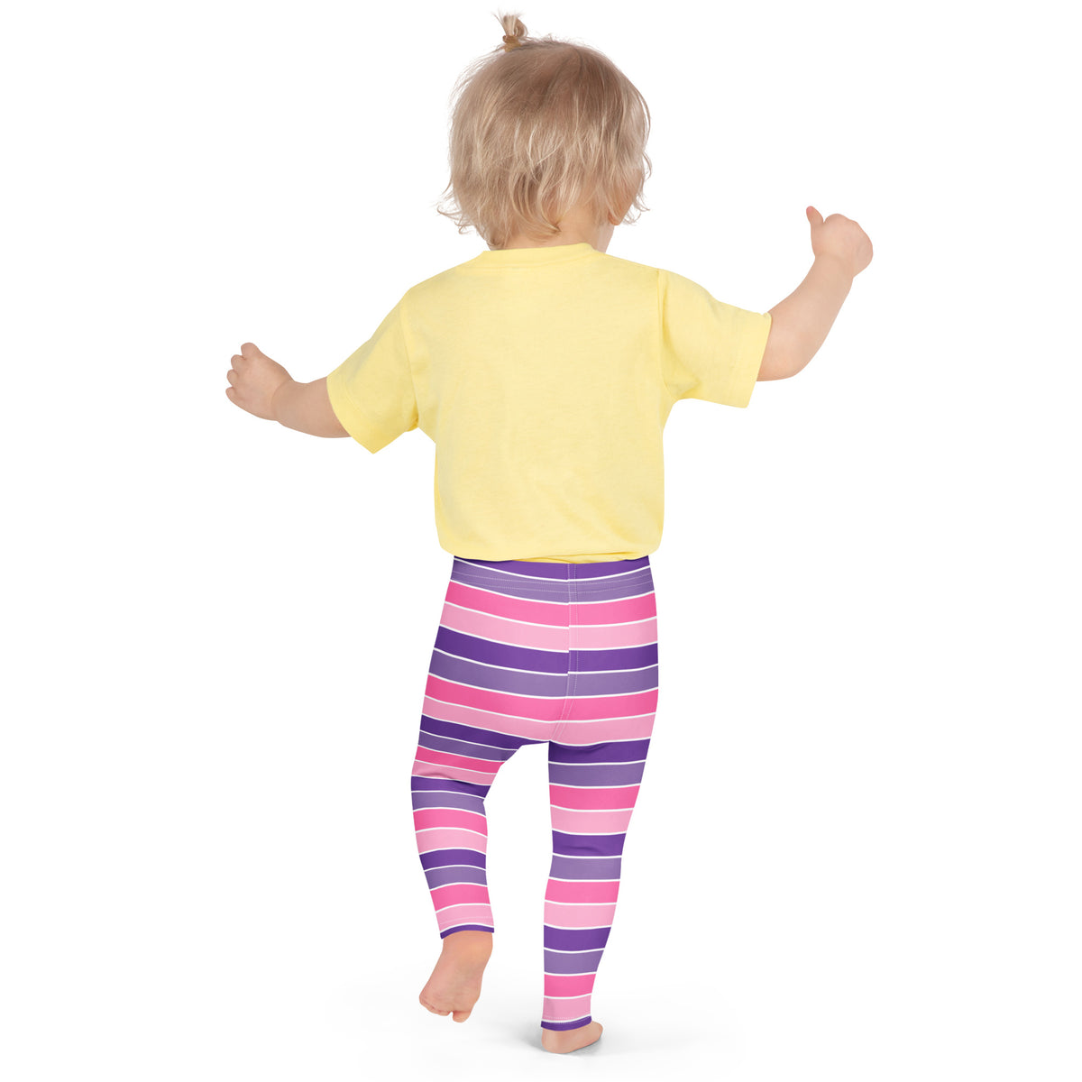 Girls Pink & Purple Striped Halloween Leggings - Warm, Buttery Soft & Stretchy