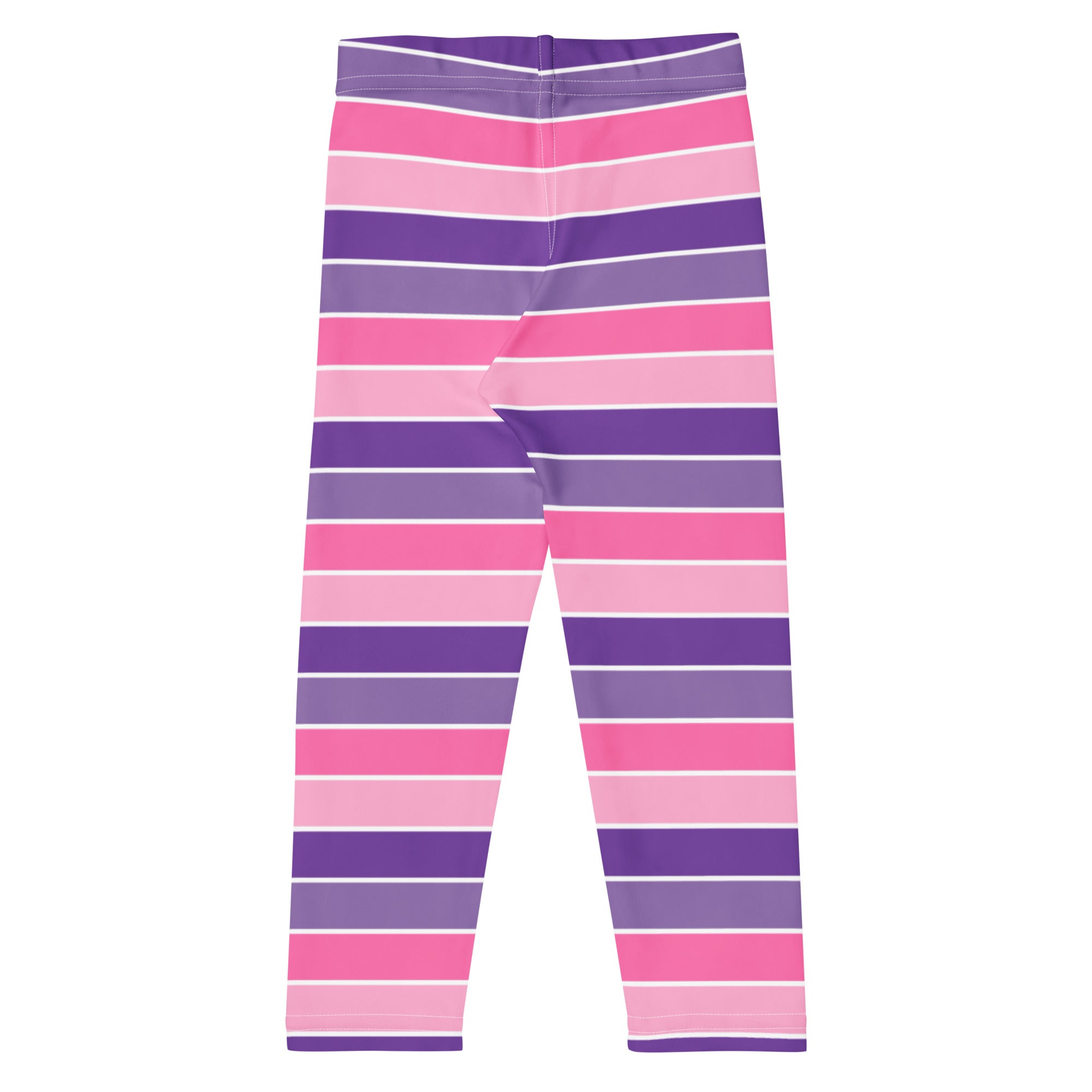 Girls Pink & Purple Striped Halloween Leggings - Warm, Buttery Soft & Stretchy