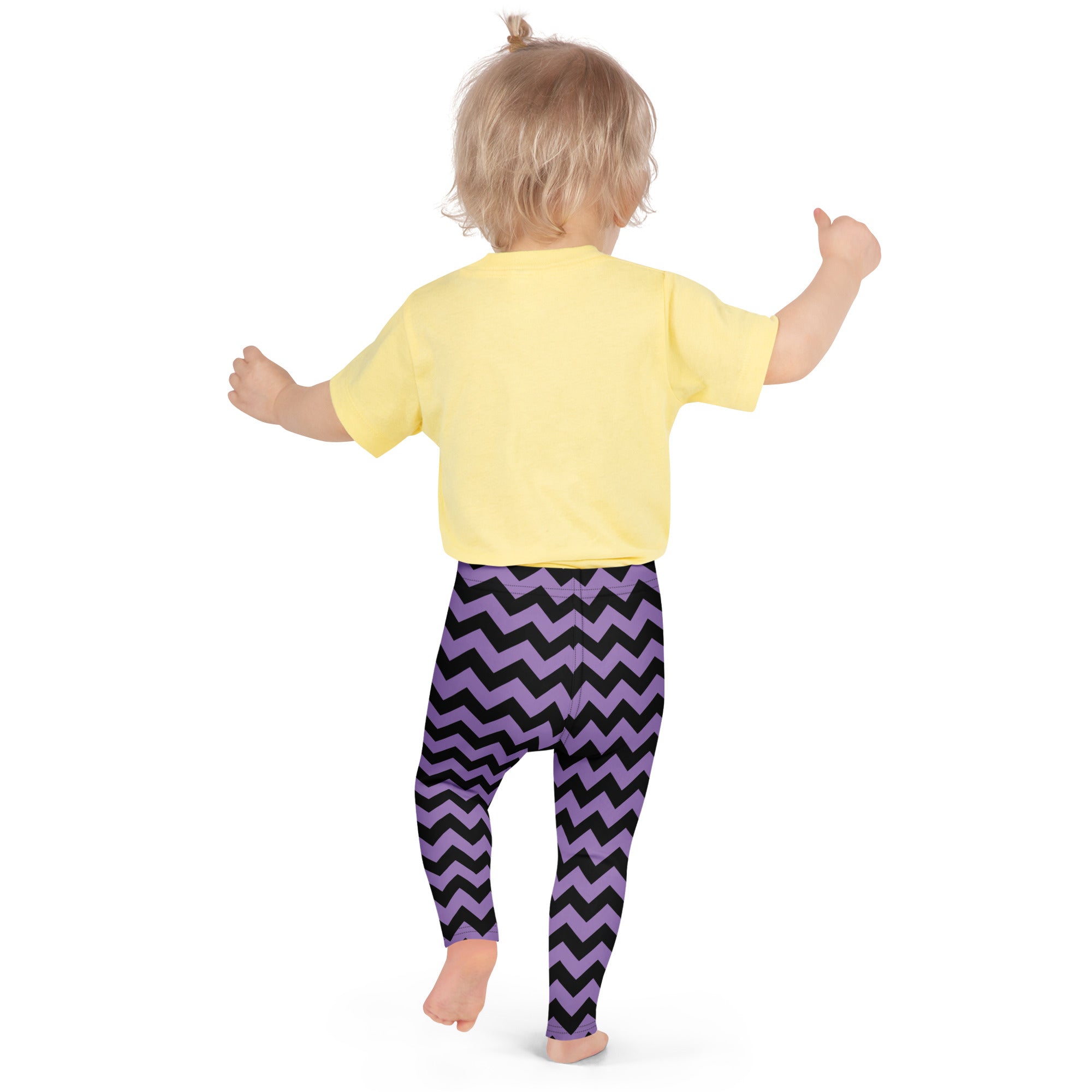 Girls Purple Chevron Halloween Leggings - Warm, Buttery Soft & Stretchy