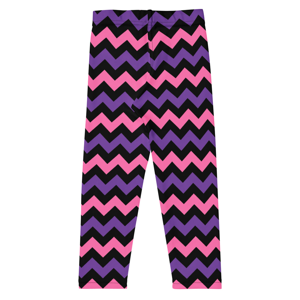 Girls Pink & Purple Chevron Halloween Leggings - Warm, Buttery Soft & Stretchy