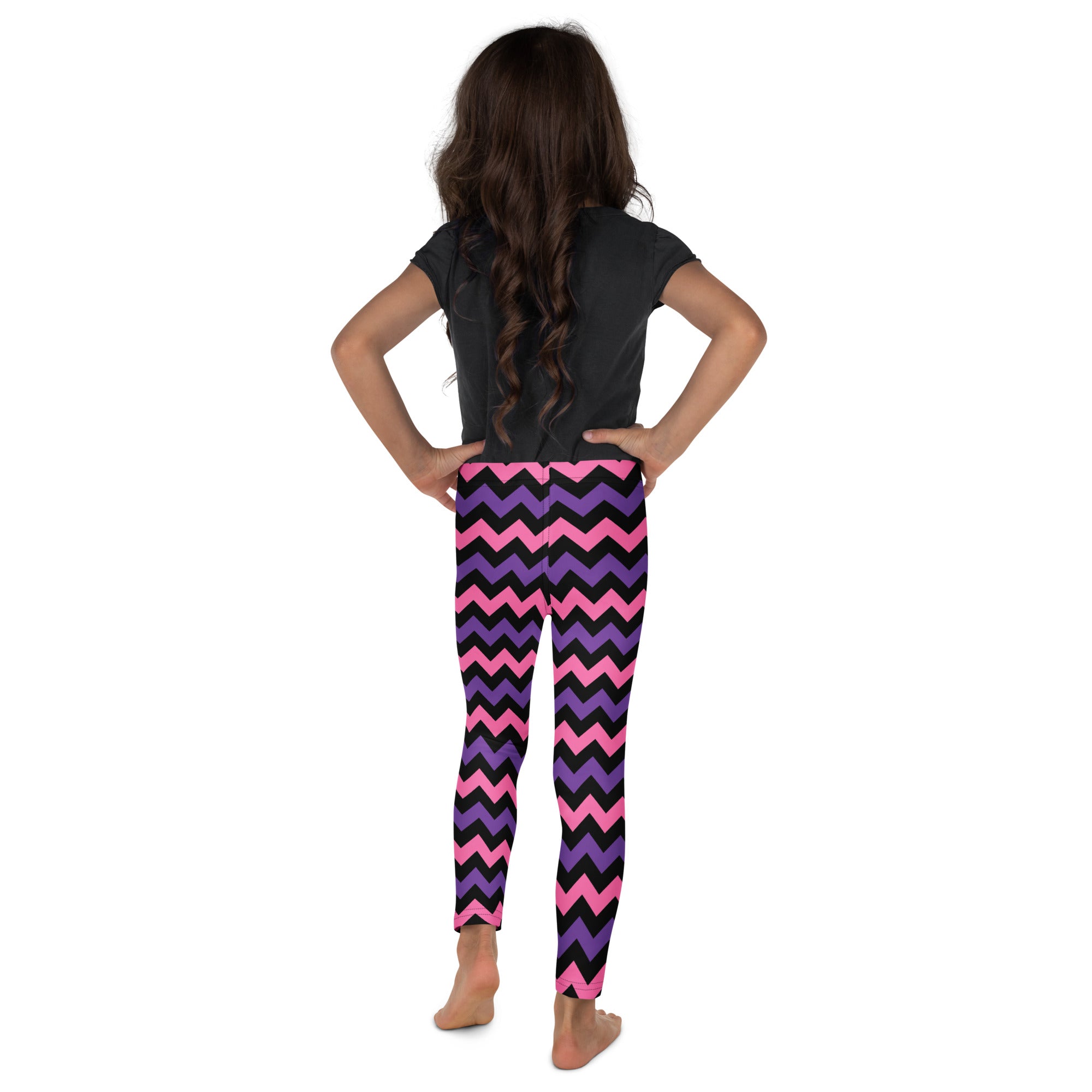 Girls Pink & Purple Chevron Halloween Leggings - Warm, Buttery Soft & Stretchy