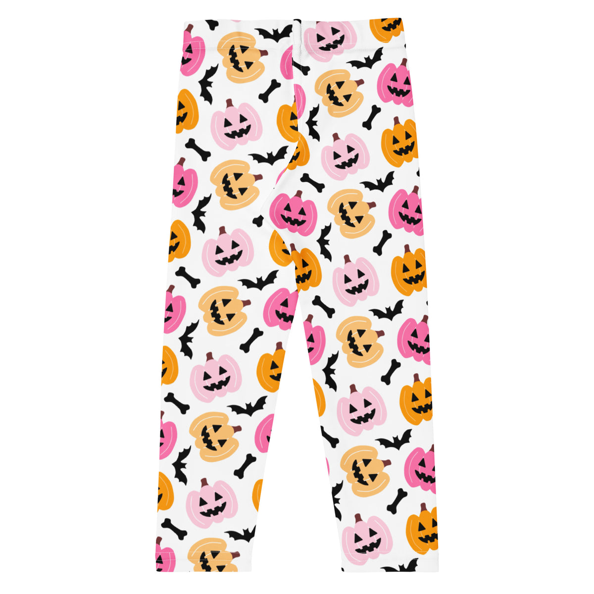 Girls Pink & Orange Pumpkin Leggings - Warm, Buttery Soft & Stretchy