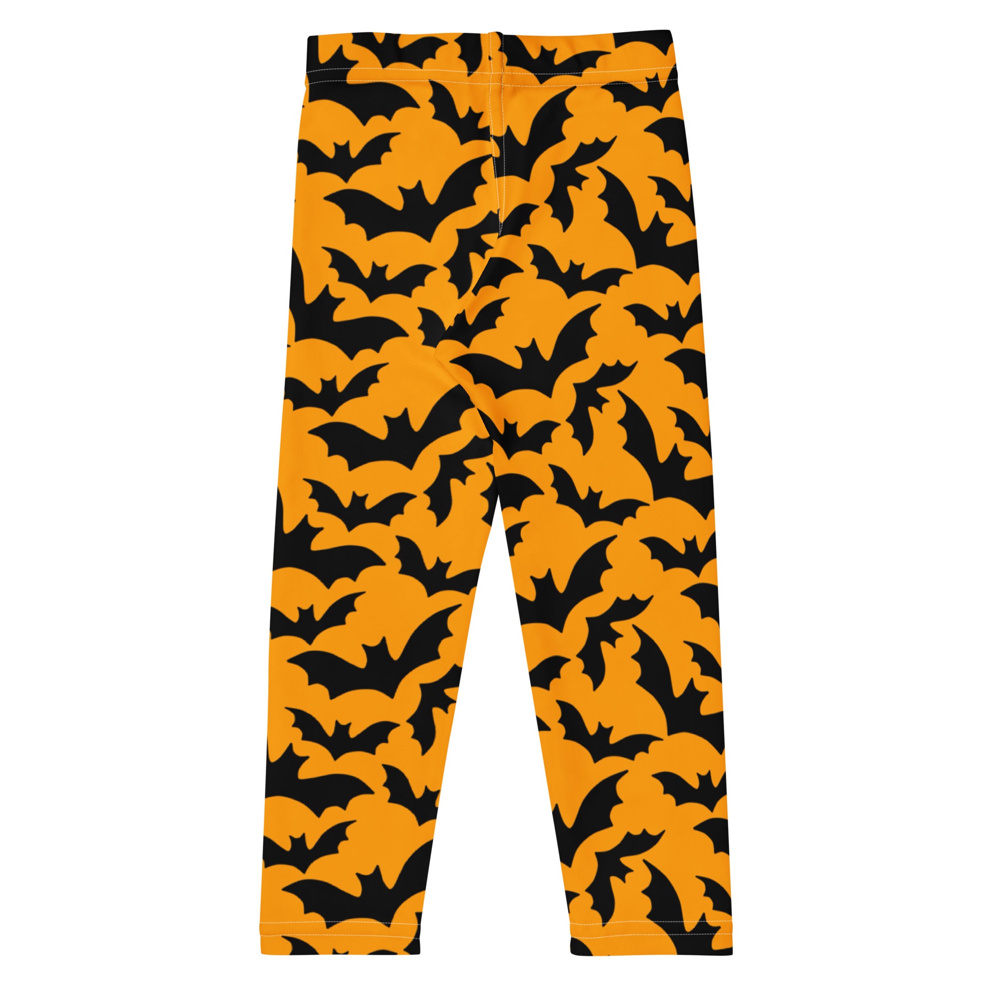 Girls Orange Bat Leggings - Warm, Buttery Soft & Stretchy